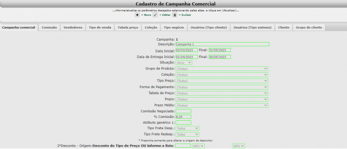 Bloqueio da edição campanha comercial